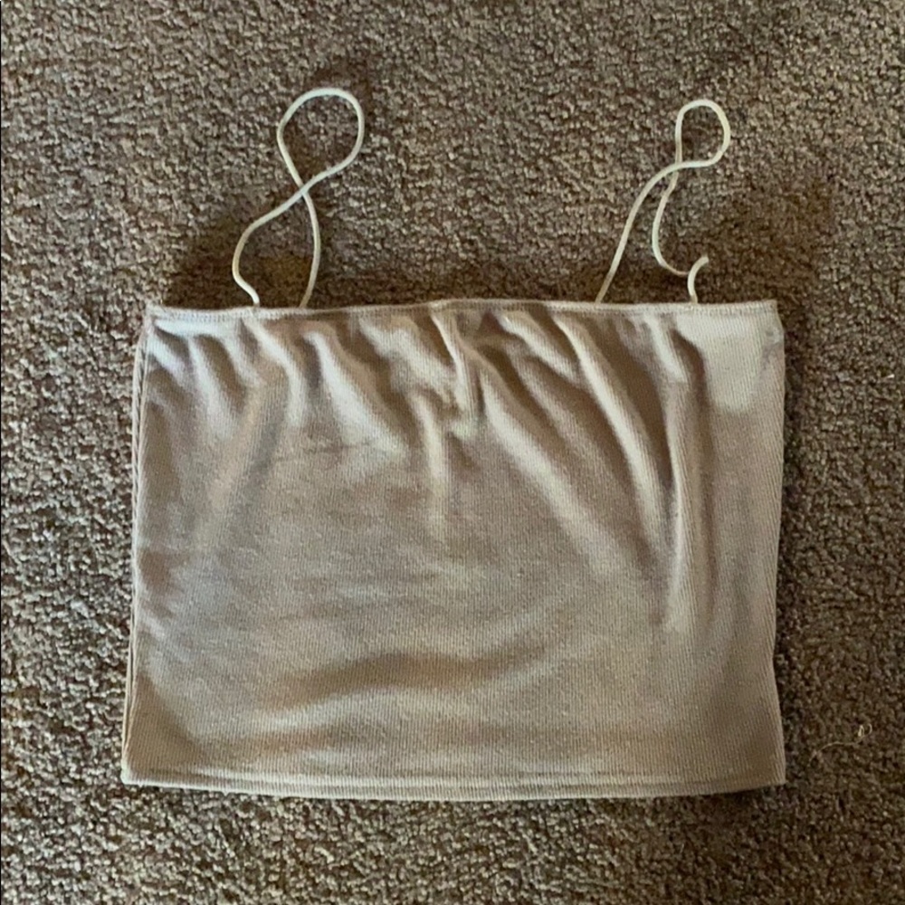 Gray Crop Tank Top